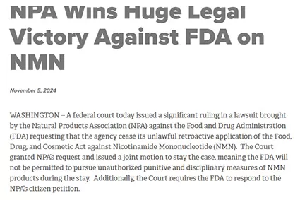 NPA를 선호하는 연방 법원 규칙, 미국의 NMN 금지 해제